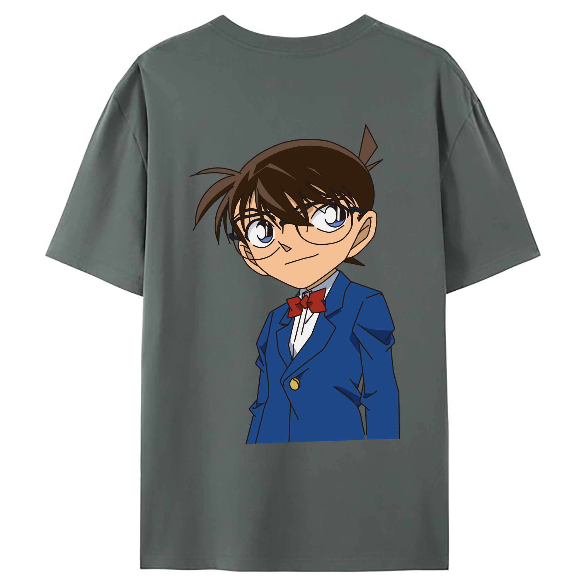 （画像用） 名探偵コナン 江戸川 コナン Detective Conan Conan Edogawa 綿100％ メンズ半袖Tシャツ（バックプリント） 通気性